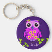 Owl sleutelhanger met naam (Voorkant)