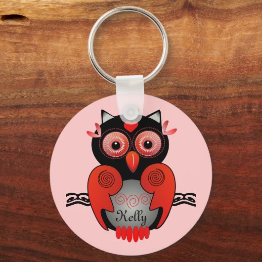 Owl sleutelhanger met naam (Voorkant)