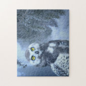 Owl Snow Owl Owl Bird Winter Forest Puzzle Legpuzzel (Verticaal)