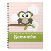 Owl spiral notebook Journal Blue Notitieboek (Voorkant)
