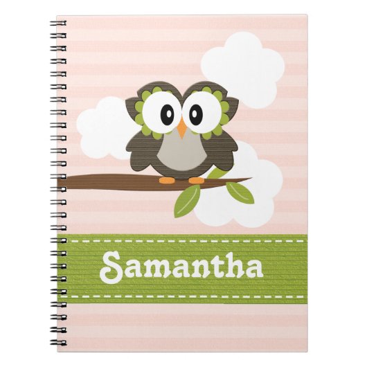 Owl spiral notebook Journal Blue Notitieboek (Voorkant)
