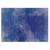 Owl Spirit Animal Blue Decorative Cutting Board Snijplank (Voorkant)