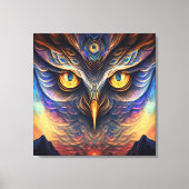 Owl Spirit Animal Neon Wisdom Deep Connection Canvas Afdruk (Voorkant)