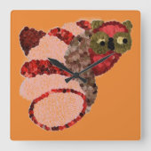 Owl Square Kitchen Clock Vierkante Klok (Voorkant)