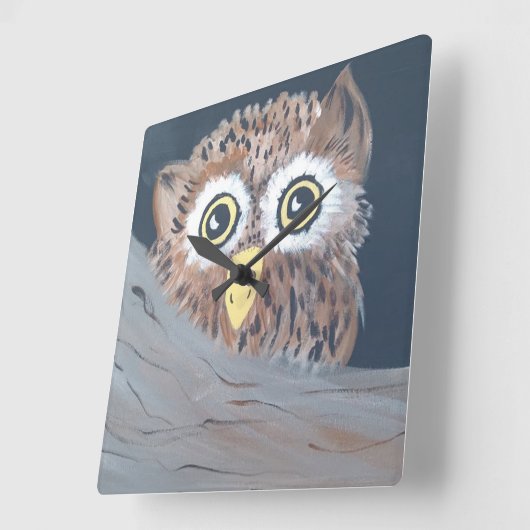owl Square Wall klok (Hoek)