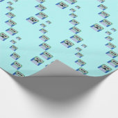 Owl Stack - Turquoise Blue Cadeaupapier (Hoek)