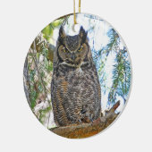 Owl Stare Keramisch Ornament (Links)