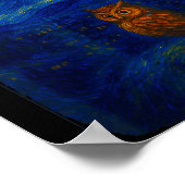 Owl Starry Cute Night Van Gogh Owl Bird Lovers Wom Poster (Hoek)