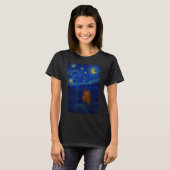 Owl Starry Cute Night Van Gogh Owl Bird Lovers Wom T-shirt (Voorkant volledig)