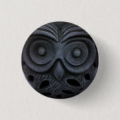 Owl Statue Ronde Button 3,2 Cm (Voorkant)