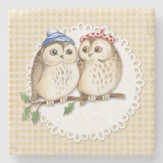 Owl Stenen Onderzetter (Voorkant)