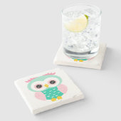 Owl Stenen Onderzetter (Zijkant)