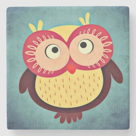 Owl Stenen Onderzetter (Voorkant)