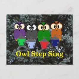 Owl Step Sing Bryn Mawr-lampionnen in bomen Briefkaart