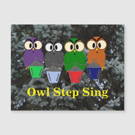 Owl Step Sing Bryn Mawr Lantern Magnetic Card (Voorkant)