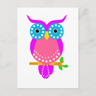 Owl Stippen Design Colors.jpg Briefkaart