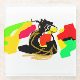 Owl style nice glazen onderzetter