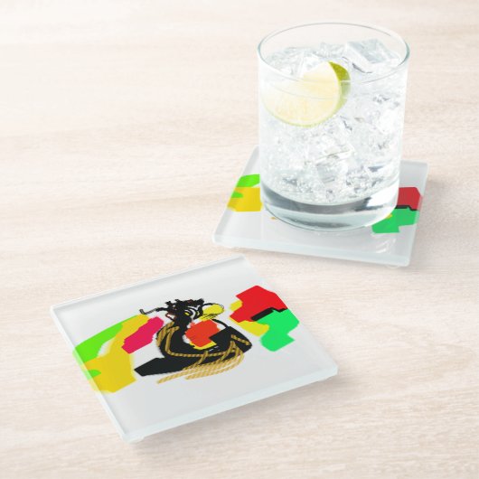 Owl style nice glazen onderzetter (Schuin)