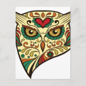 Owl Sugar Skull Briefkaart (Voorkant)