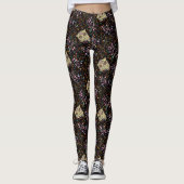 Owl Suikerschedel en roze Paarse blauwe mint Leggings (Voorkant)