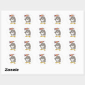 Owl Support Ronde Sticker (Vel)