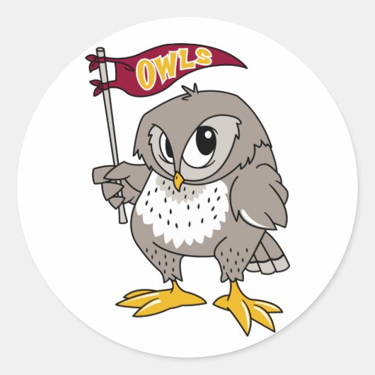Owl Support Ronde Sticker (Voorkant)