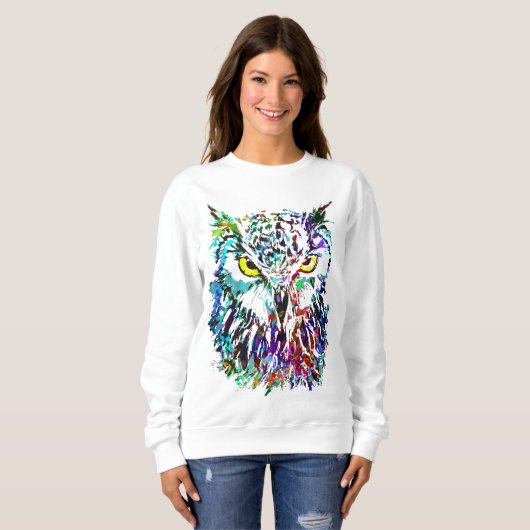 Owl Sweatshirt | Kleurig Owl Sweatshirt | Eigenaar (Voorkant volledig)