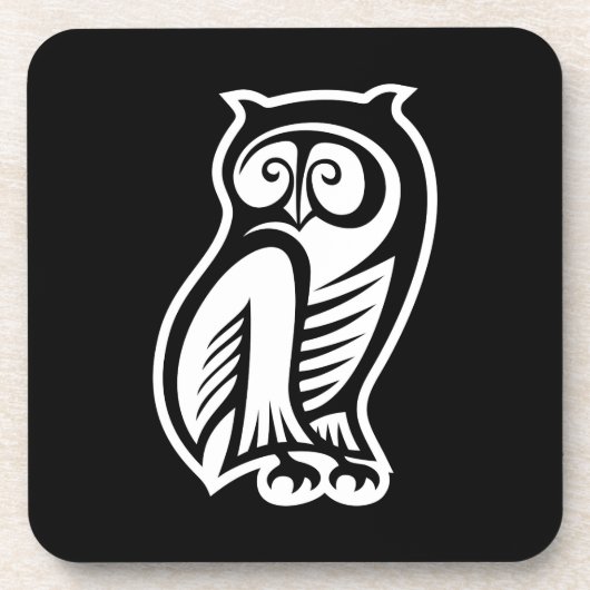 Owl Symbool White Bier Onderzetter (Voorkant)