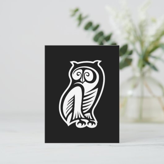 Owl Symbool White Briefkaart (Staand voorkant)