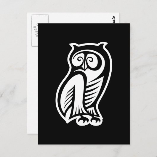 Owl Symbool White Briefkaart (Voorkant / Achterkant)