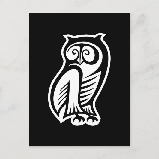Owl Symbool White Briefkaart (Voorkant)