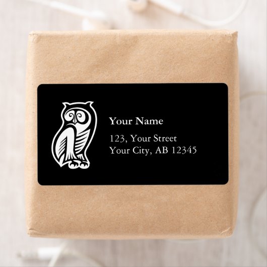 Owl Symbool White Etiket (Insitu)
