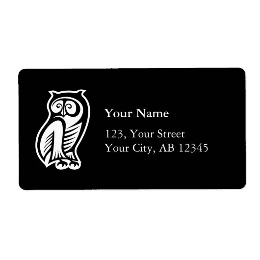 Owl Symbool White Etiket (Voorkant)