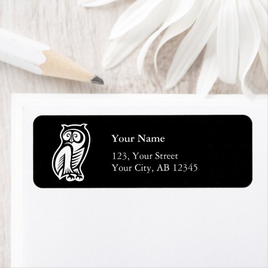 Owl Symbool White Etiket (Insitu)