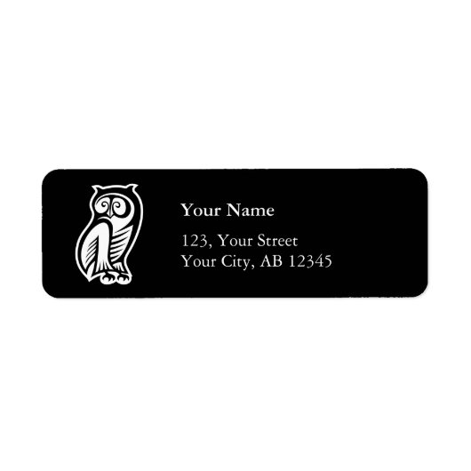 Owl Symbool White Etiket (Voorkant)