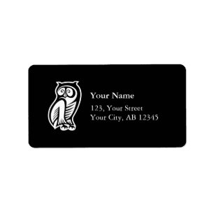 Owl Symbool White Etiket