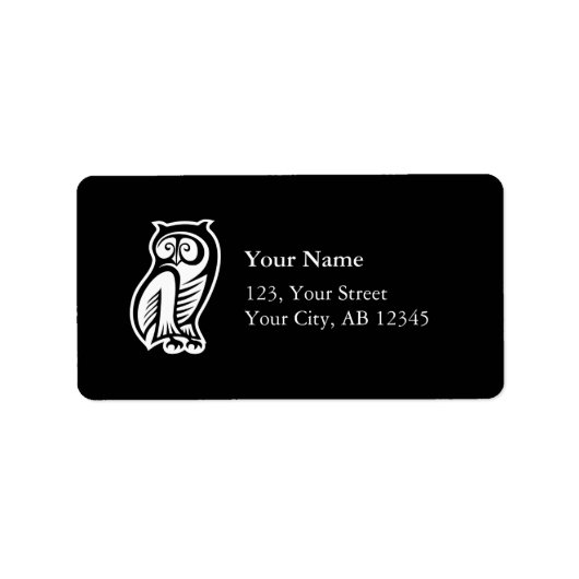 Owl Symbool White Etiket (Voorkant)