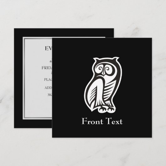 Owl Symbool White Kaart (Voorkant / Achterkant)