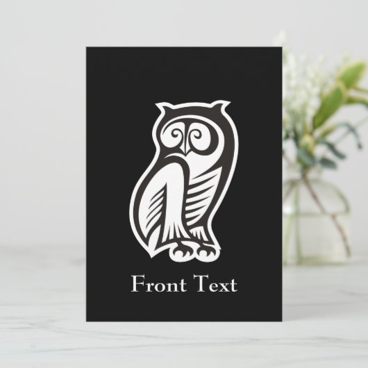 Owl Symbool White Kaart (Staand voorkant)