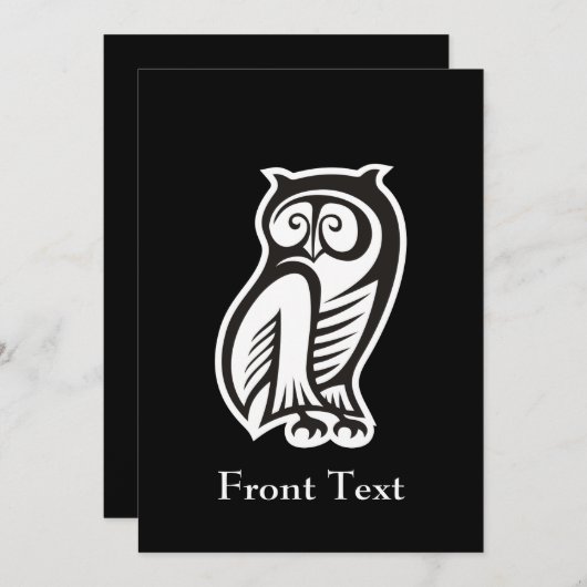 Owl Symbool White Kaart (Voorkant / Achterkant)