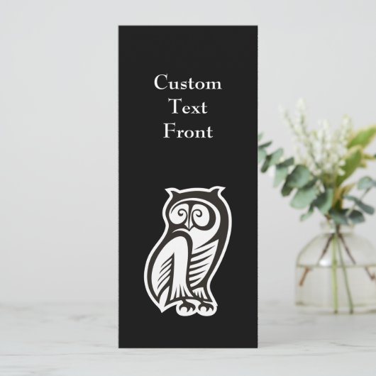 Owl Symbool White Kaart (Staand voorkant)