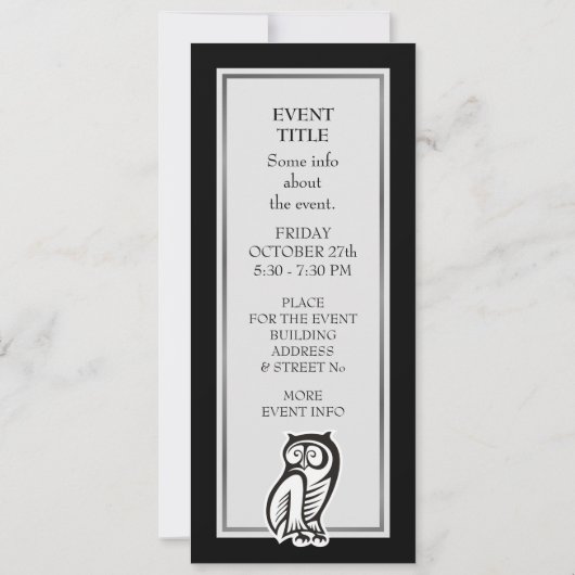 Owl Symbool White Kaart (Achterkant)