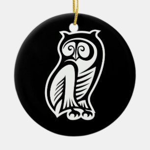 Owl Symbool White Keramisch Ornament