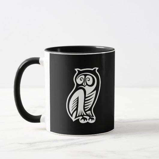 Owl Symbool White Mok (Links)