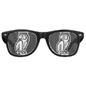 Owl Symbool White Retro Zonnebril (Voorkant)