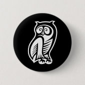 Owl Symbool White Ronde Button 5,7 Cm (Voorkant)