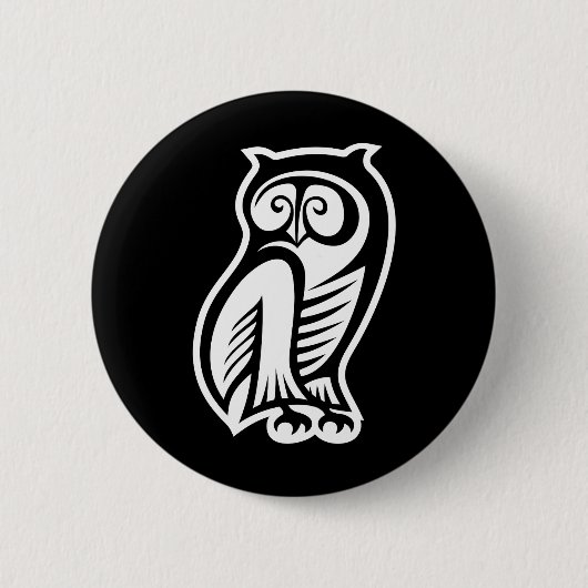 Owl Symbool White Ronde Button 5,7 Cm (Voorkant)