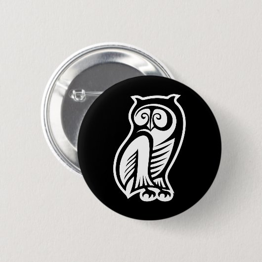 Owl Symbool White Ronde Button 5,7 Cm (Voorkant /achterkant)