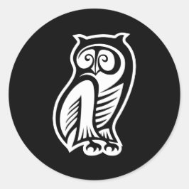 Owl Symbool White Ronde Sticker