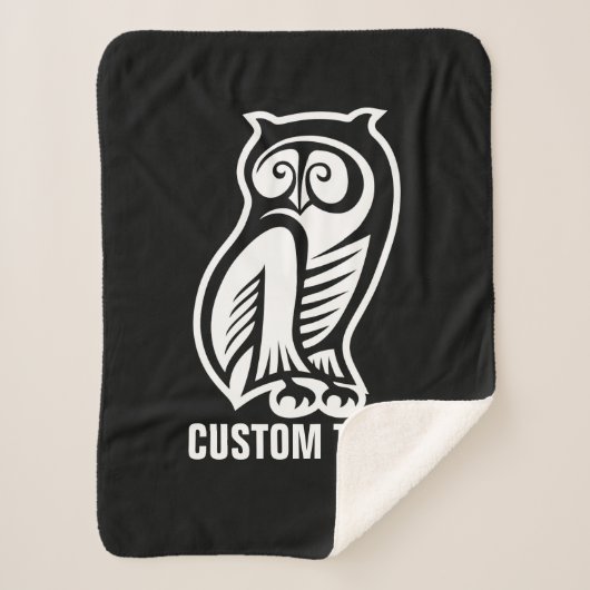 Owl Symbool White Sherpa Deken (Voorkant)